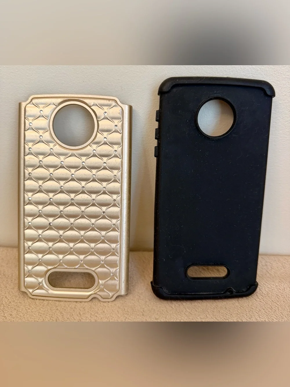 Kate Spade Moto Z Force Droid Gold Studded Hybrid Silicone Hard Cover Phone Case